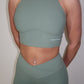 GYM GIRL ERA EXCLUSIVE Sage green sculpt silhouette top