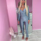 Galactic Grey slinky top and bottoms set