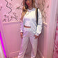 Grey plush wide leg tracksuit