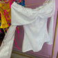 LIMITED EDITION HAND MADE AND DESIGNED IN HOUSE: ‘Angel’ white playsuit
