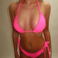 LIMITED EDITION HAND MADE AND DESIGNED IN HOUSE: Pink bow trim bikini