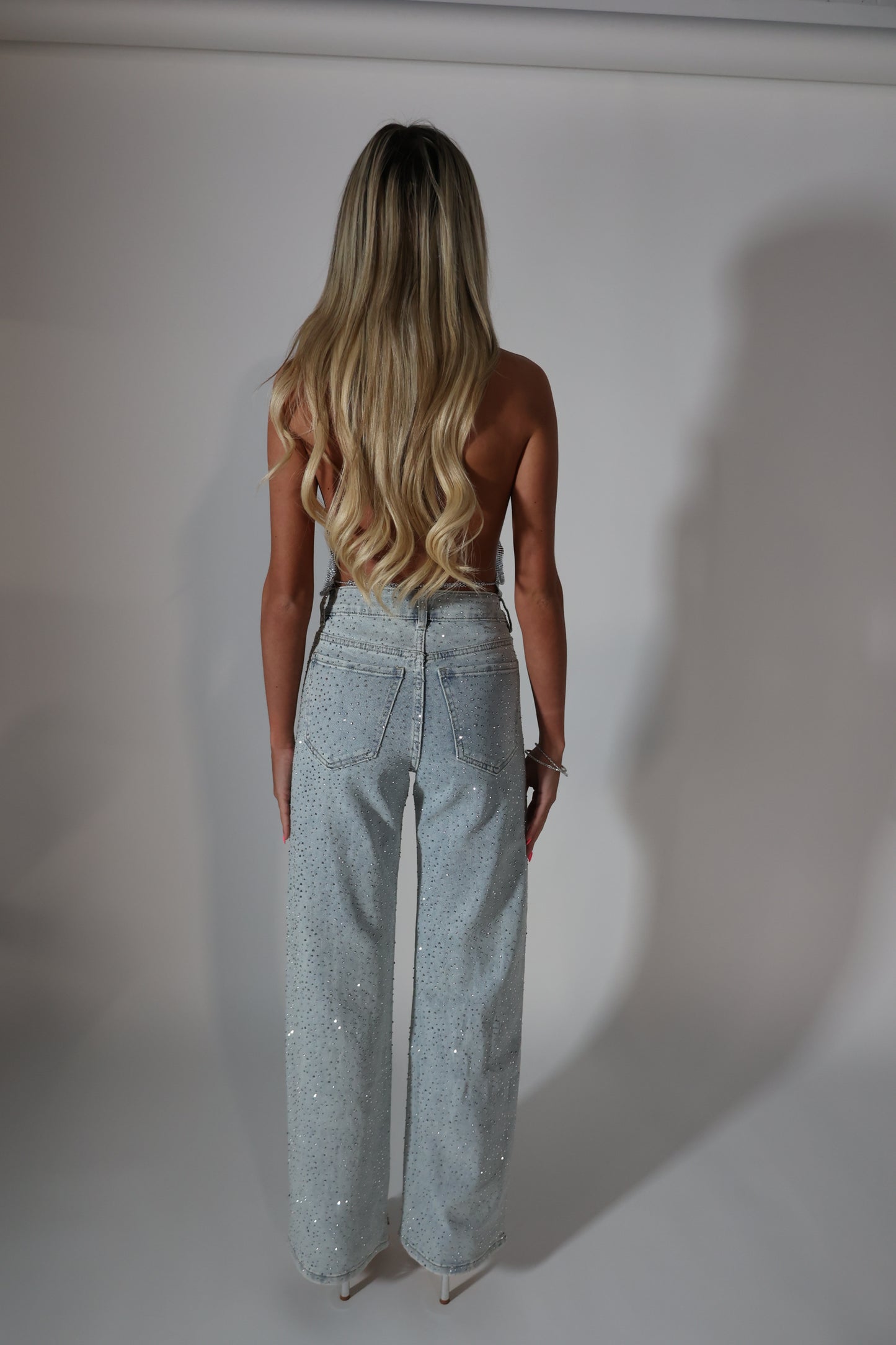 Diamond embellished jeans