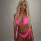 LIMITED EDITION HAND MADE AND DESIGNED IN HOUSE: Pink bow trim bikini