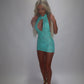 LIMITED EDITION HAND MADE AND DESIGNED IN HOUSE: ‘Aura’ blue lace dress