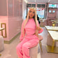 Pink 3 piece tracksuit and corset top