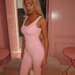 Pink v waist gym co-ord