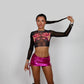 Purple metallic ruched skirt