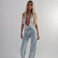 Silver chain mail top