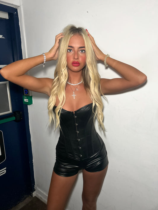 Pvc black corset