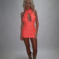 LIMITED EDITION HAND MADE AND DESIGNED IN HOUSE: ‘Belle’ Coral lace dress