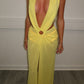 Yellow plunge dress
