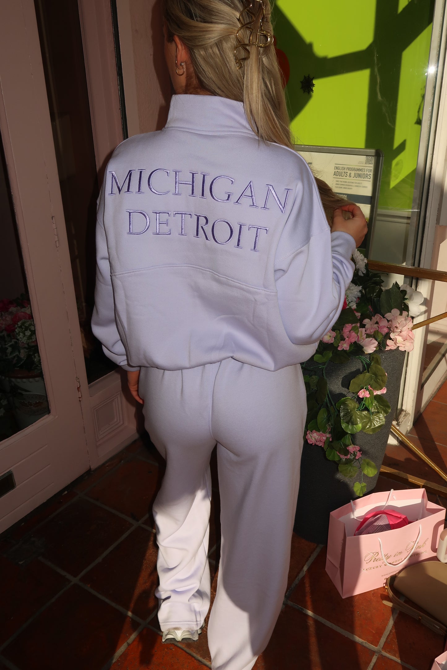 Lilac half zip sweatshirt