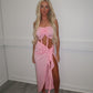 Pink floral skirt set