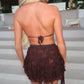 LIMITED EDITION HAND MADE AND DESIGNED IN HOUSE: Brown lace Lilly dress