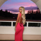 ‘Khloe’ pink open back bow dress