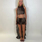 LIMITED EDITION HANDMADE & DESIGNED IN HOUSE: leopard print chiffon maxi skirt set