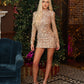 Gold sequins high neck dress