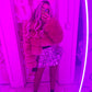 Disc silver sequins skirt