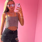 Black sparkly chain mail top