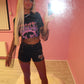 Black diamanté heart cut out shorts