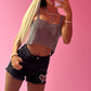 Black sparkly chain mail top
