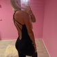 Black cut out criss cross back jumpsuit