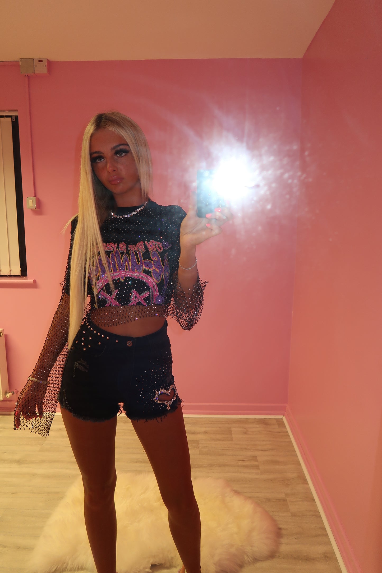 Black Diamanté cover up top