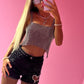 Black sparkly chain mail top