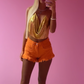 Gold chain mail top