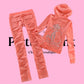 PRE ORDER peach limited edition velour tracksuit