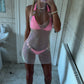 Sheer pink diamanté dress