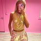 Gold metallic shorts