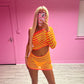 Crochet cut out one shoulder dress