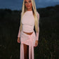 Pink mesh sleeve multi-way co-ord