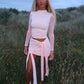 Pink mesh sleeve multi-way co-ord