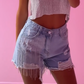 Denim tassel shorts