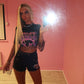 Black diamanté heart cut out shorts