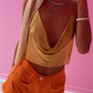 Orange frayed hem shorts