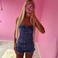 Denim button up top