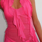 Sheer pink ruffled dress