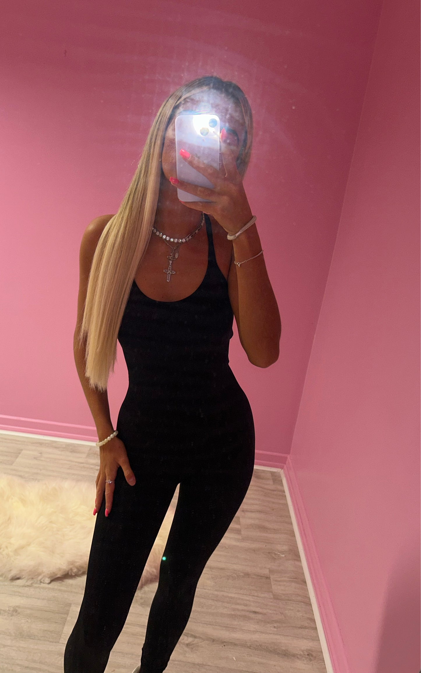 Black cut out criss cross back jumpsuit
