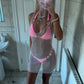 Sheer pink diamanté dress