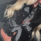 Black sequins bow blazer