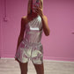 Silver metallic shorts