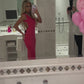 ‘Khloe’ pink open back bow dress