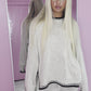 Contrast knitted jumper and wide leg trouser set
