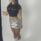 Pre-order Silver metallic ruched skirt