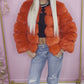 PRE ORDER Red 3/4 sleeve Faux fur jacket