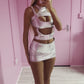 ‘Bella’ Silver metallic Cut out top