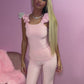 Luxury pink ruffle loungewear set